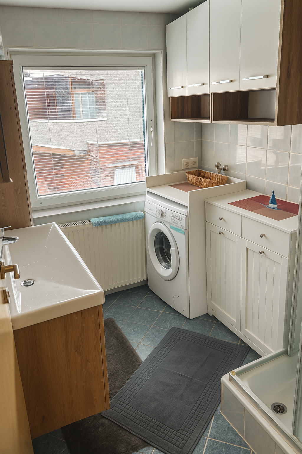 Badezimmer mit Waschmaschine